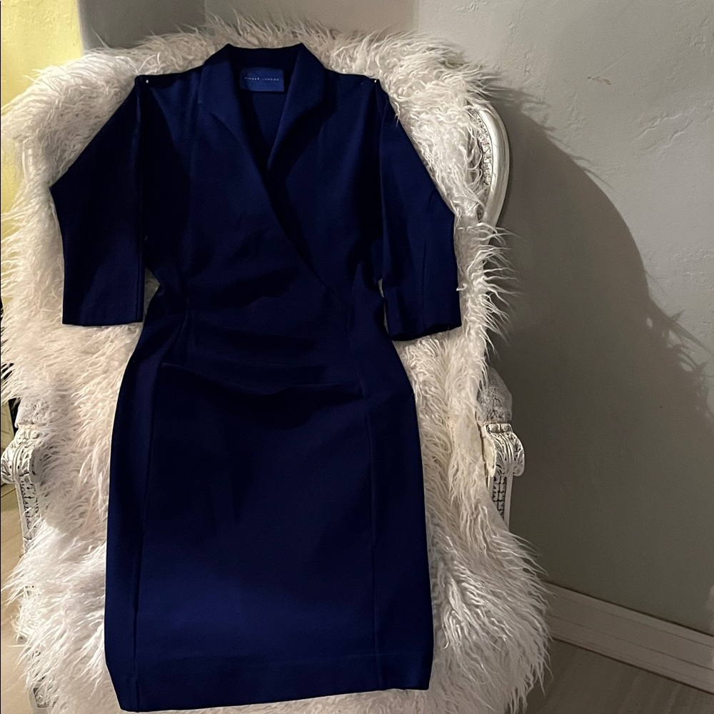 Chic Midnight Blue Long Sleeve Dress